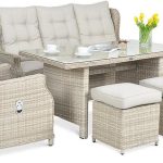 Focus Garden Meble Technorattanowe Baltimore Dining + Pufy Beige