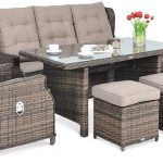 Focus Garden Meble Technorattanowe Baltimore Dining + Pufy Brown