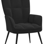 Fotel Czarny Obity Aksamitem 13452-328079
