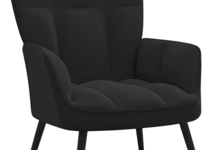 Fotel Czarny Obity Aksamitem 13452-328079