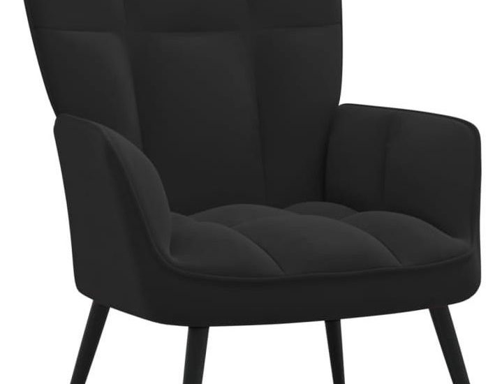 Fotel Czarny Obity Aksamitem 13452-328079