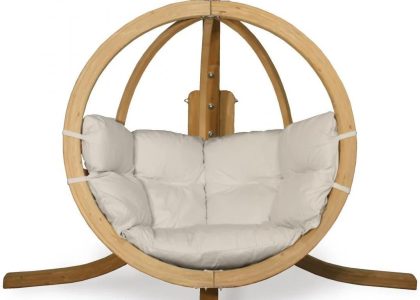 Fotel Wiszący Drewniany Swing Pod O-Zone Kremowy