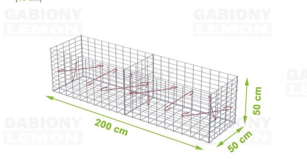 Gabionylemon Kosz Gabionowy 200X50X50Cm Z Okiem 10X5Cm Bez Sieci Napowietrznej
