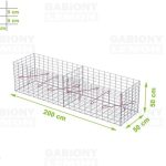 Gabionylemon Kosz Gabionowy 200X50X50Cm Z Okiem 10X5Cm Bez Sieci Napowietrznej