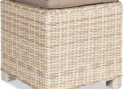 Garden Point Pufa technorattanowa Bristol ekskluzywny beżowa