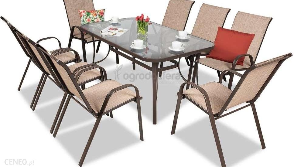 Garden Point Zestaw Jadalniany Ze Stali Modena Brązowy 8Os. (Gap0028)