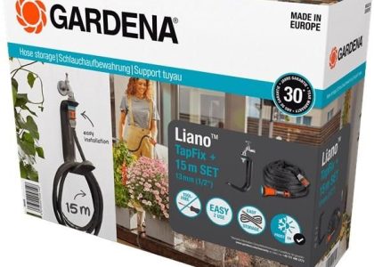 Gardena Wąż tekstylny Liano™ z wieszakiem TapFix – zestaw 15 m (18595-20)