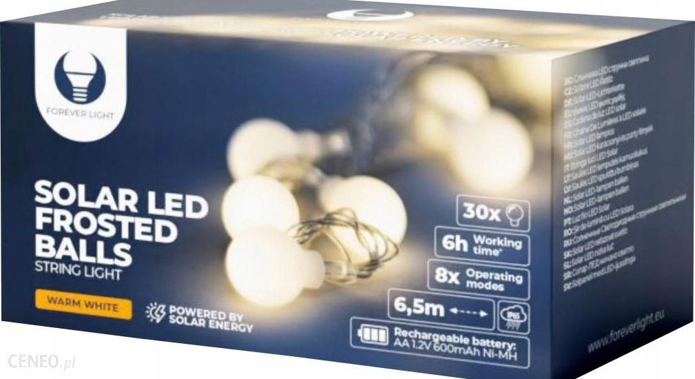 Girlanda Ogrodowa Solarna Lampki Led 30 Kulek 6,5M