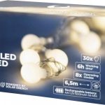 Girlanda Ogrodowa Solarna Lampki Led 30 Kulek 6,5M
