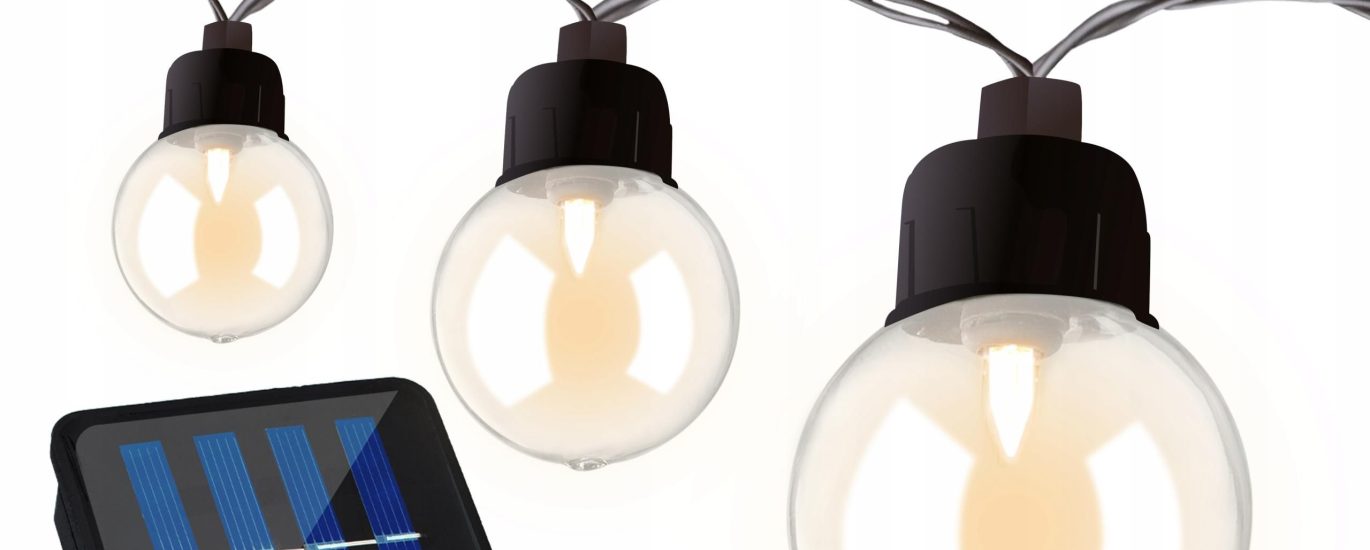 Girlanda Solarna Ogrodowa 20X Żarówek Kulek Led