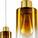 Glimex Lampa Wisząca Sufitowa Żyrandol Złota Szklana Led (Złtuba01)