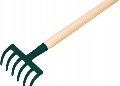 Grabki Metalowe Ogrodowe Grabie 6-Zębne Trzonek
