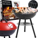 Grill Węglowy Okrągły Z Popielnikiem I Pokrywą