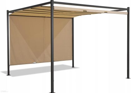 Grindi Pergola tarasowa szara z beżowym poszyciem – 3x3m