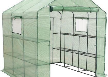 Grindi Szklarnia ogrodowa domek – 200x200x220 – Canna III – zielona (960124)