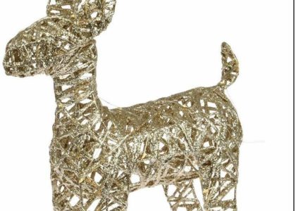 H& S Decoration Renifer Świąteczny Złoty Led 37 Cm 1374914188