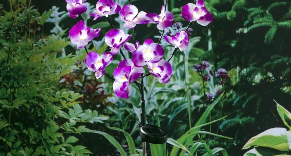 Hi Ogrodowa Lampka Solarna W Kształcie Orchidei 75cm