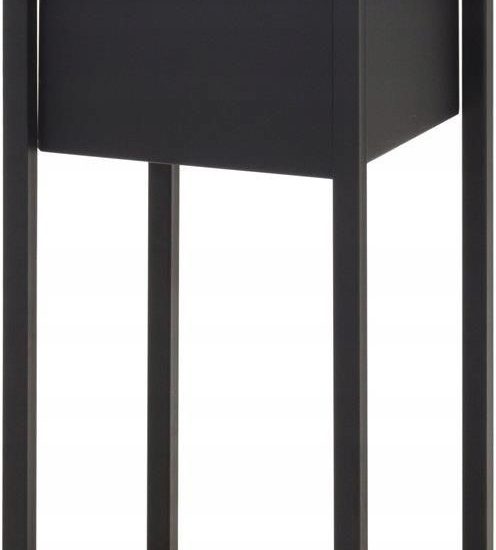 Home&Styling Donica Ze Stojakiem Metalowa Czarna 50cm