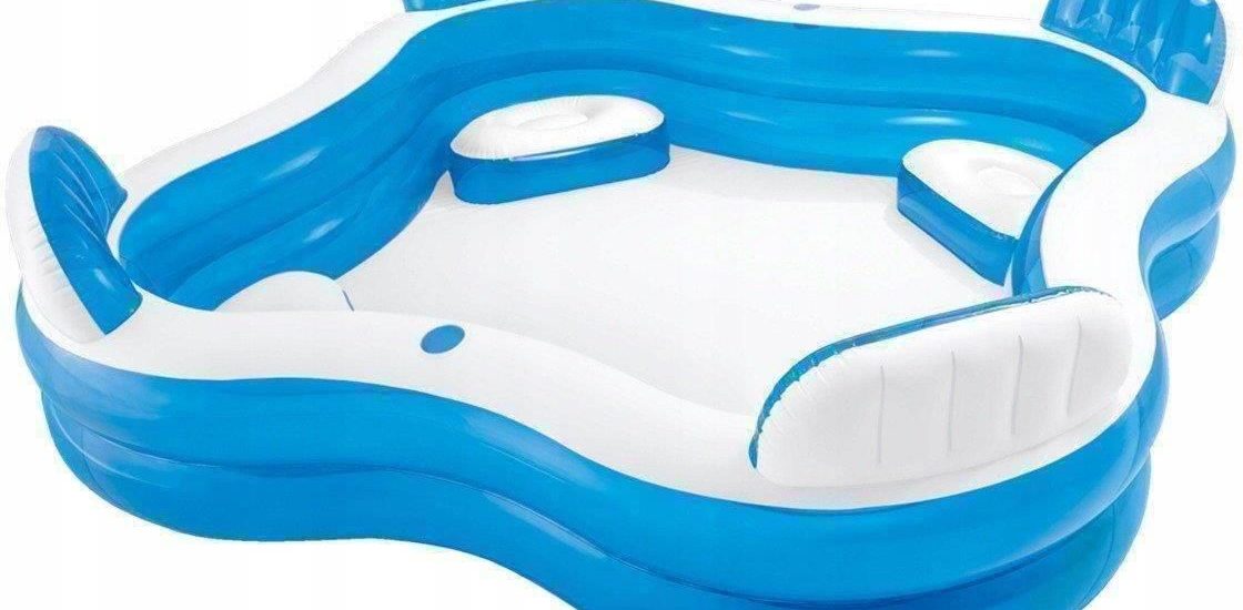 Intex Biały 56475 Basen 4 osobowy z siedziskami i oparciem