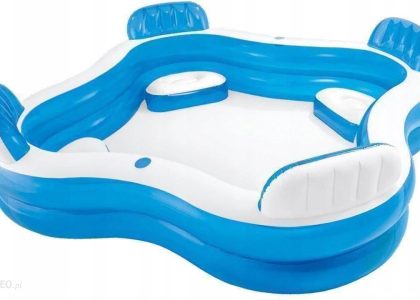 Intex Biały 56475 Basen 4 osobowy z siedziskami i oparciem