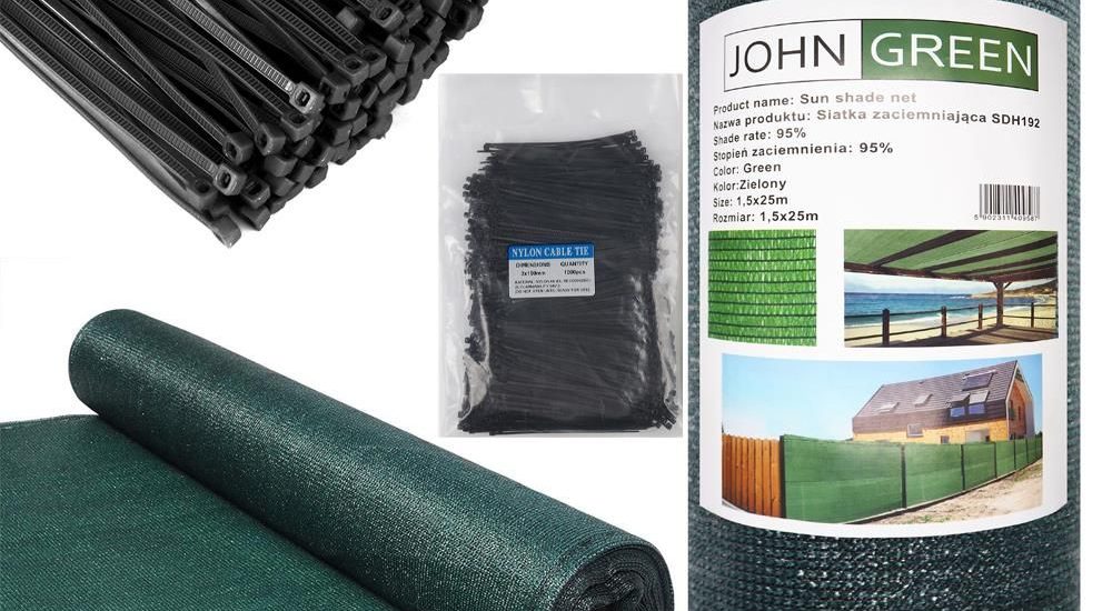 JOHNGREEN JOHNGREEN SIATKA CIENIUJĄCA MASKUJĄCA UV 95% 1,5X50M NA PŁOT SDH193