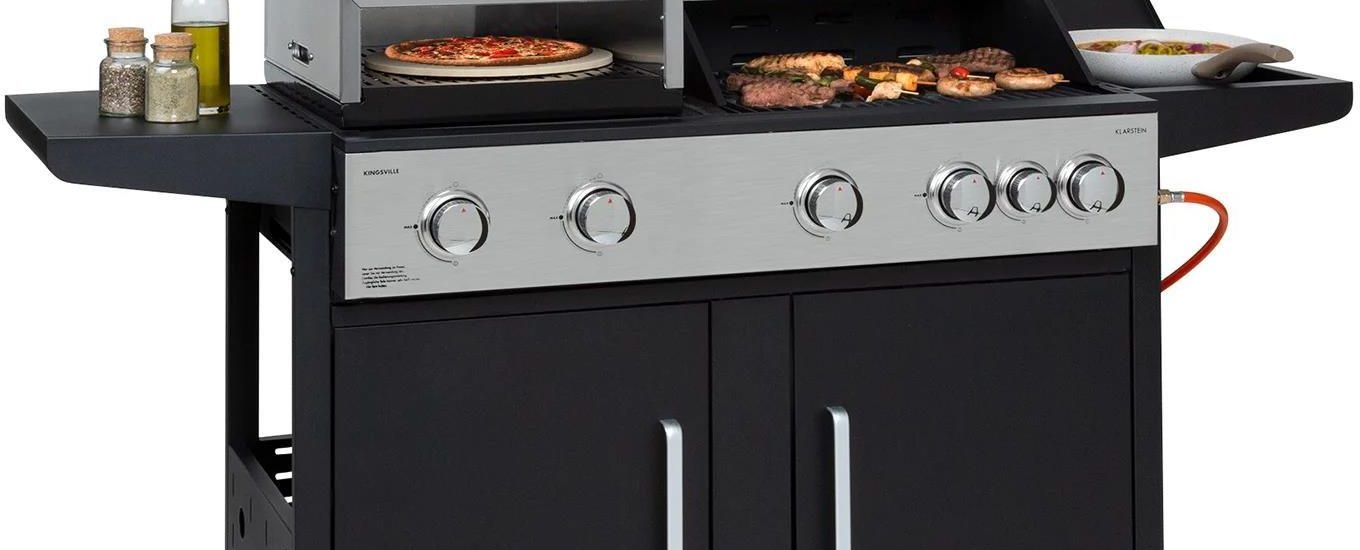 Klarstein Kingsville Xl Grill Uniwersalny, Gazowy Piec Do Pizzy 20,5Kw 5 + 1 Palnik