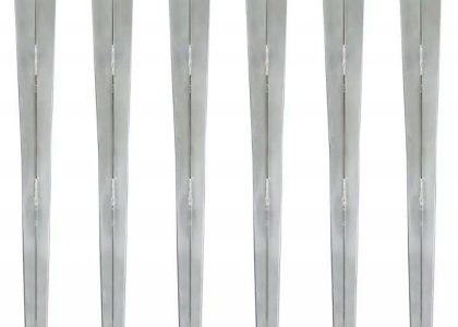 KOTWY KOŁKI GRUNTOWE 6 SZTUKI SREBRNE 9X9X90 CM 145417