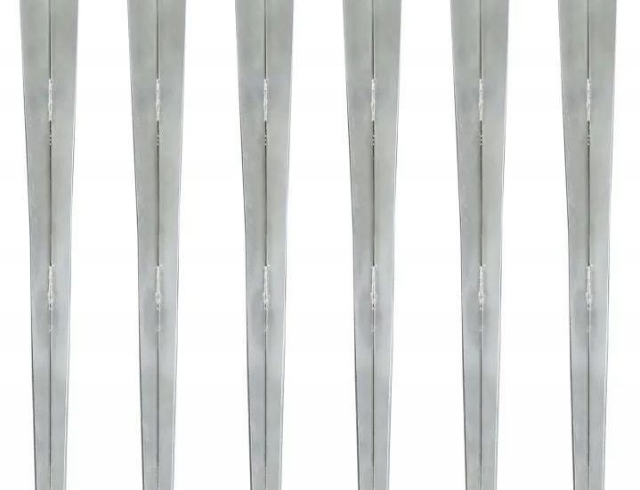 KOTWY KOŁKI GRUNTOWE 6 SZTUKI SREBRNE 9X9X90 CM 145417