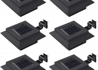Kwadratowe lampy solarne na zewnątrz, 6 szt, Led