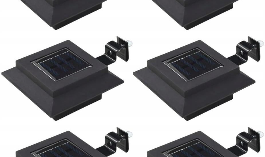 Kwadratowe lampy solarne na zewnątrz, 6 szt, Led