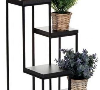 Kwietnik Ekspozytor Na 4 Kwiaty Z Mdf 70 Cm Czarny