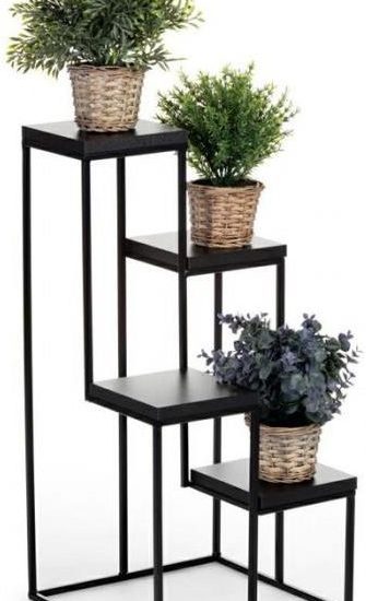 Kwietnik Ekspozytor Na 4 Kwiaty Z Mdf 70 Cm Czarny
