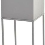 Kwietnik Osłonka Stojak Lorient 20X20X47cm Metalowy Srebrny Loft