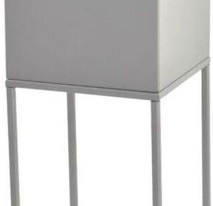 Kwietnik Osłonka Stojak Lorient 20X20X47cm Metalowy Srebrny Loft