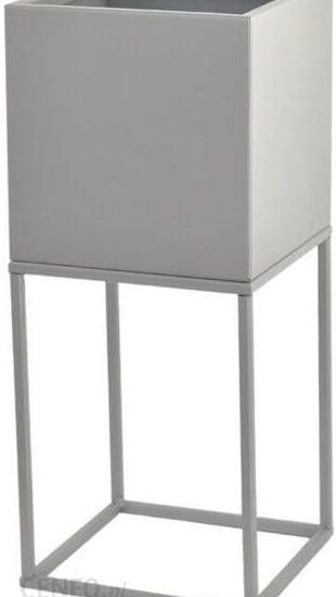 Kwietnik Osłonka Stojak Lorient 20X20X47cm Metalowy Srebrny Loft