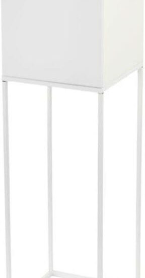 Kwietnik Osłonka Stojak Lorient 20X20X67cm Metalowy Biały Loft