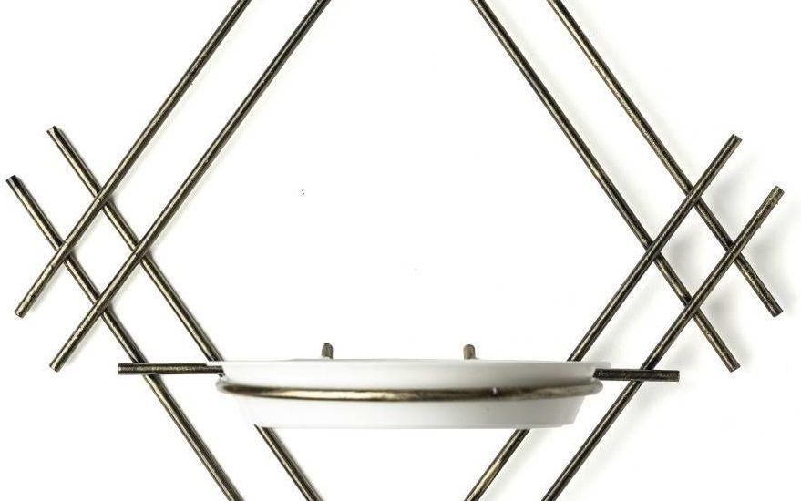 Kwietnik Ścienny Metalowy Złoty Loft