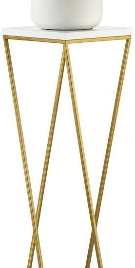 Kwietnik Stojak 100cm Złoty Biały Loft Howhomely