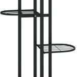 Kwietnik Z 4 Półkami I Kółkami 44X23X80 Cm Czarny Żelazny