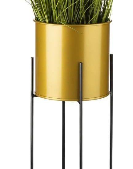 Kwietnik Z Osłonka 75cm Czarno Złoty Howhomely