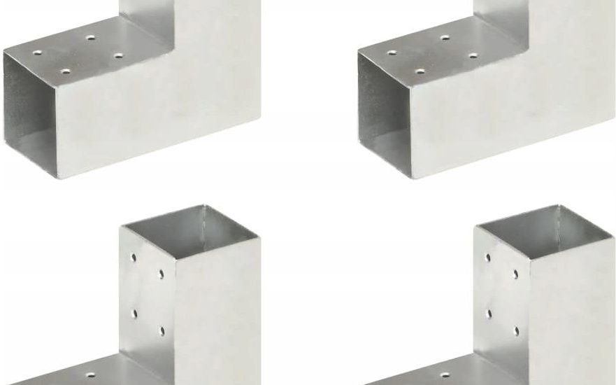 ŁĄCZNIKI DO SŁUPKÓW W KSZTAŁCIE L, 4 SZT., METALOW 145454