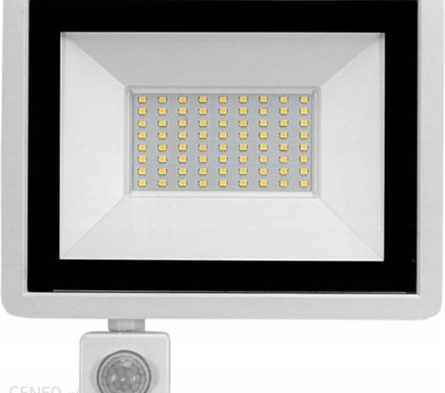 Lampa Led 50W Z Czujnikiem Ruchu 4500Lm Biała Ip65
