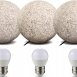Lampa Ogrodowa Kula Klosz 28Cm Wbijana + Led 3x