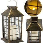 Lampa Ogrodowa Led Solarna Wisząca Latarenka 27Cm Patyna