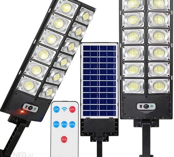 Lampa Solarna 1200W Czujnik Zmierzchu Ruchu +Pilot