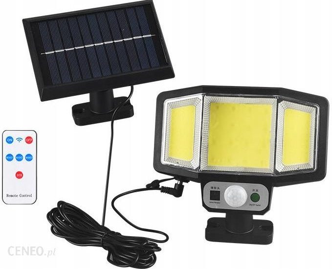 Lampa Solarna Uliczna Latarnia 145Led Uchwyt+Pilot