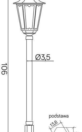 Lampa Stojąca Zewnętrzna Retro Midi K 5002/2/M Su-Ma