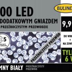 Lampki Led Z Dodatkowym Gniazdem 9,9M Zimny Biały