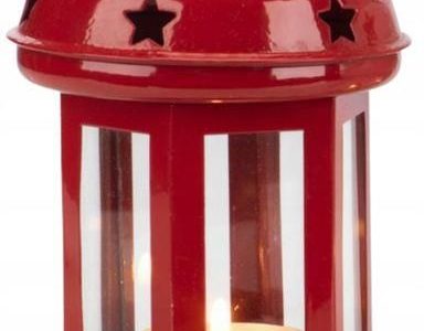 Latarnia Lampion Świąteczny Na Prezent Czerwony