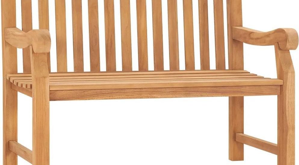 Ławka Ogrodowa 114 Cm Lite Drewno Tekowe